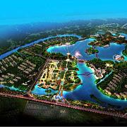 恒隆花园 大洋湾生态运动公园夜景鸟瞰图