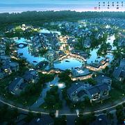 三湾·半岛 夜景鸟瞰效果图