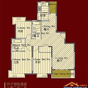 D1户型标准层 D1户型标准层