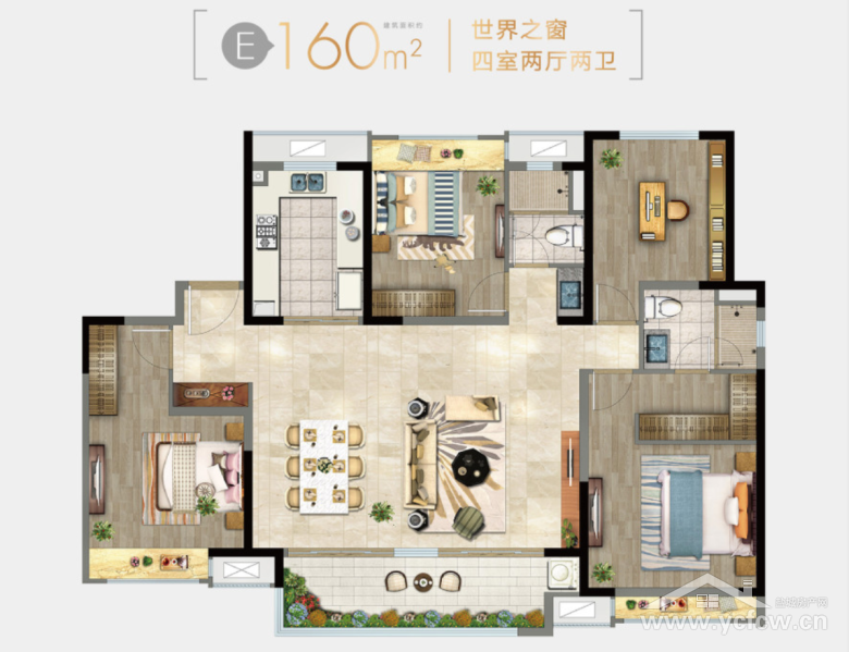 目前在售大户型面积为160㎡,180㎡