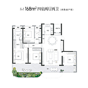 168㎡四室两厅两卫（奇数楼层户型） 168㎡四室两厅两卫（奇数楼层户型）